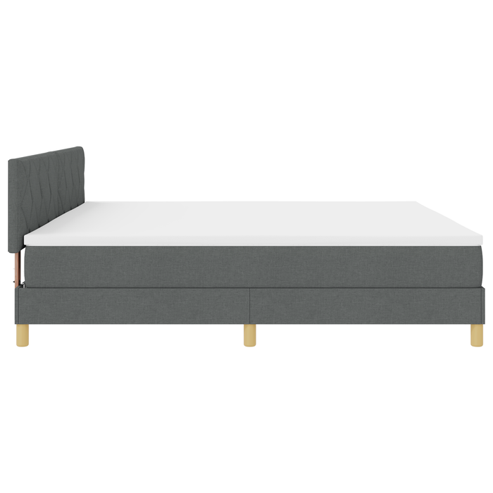 Letto a molle con materasso grigio scuro 200x200 cm in tessuto