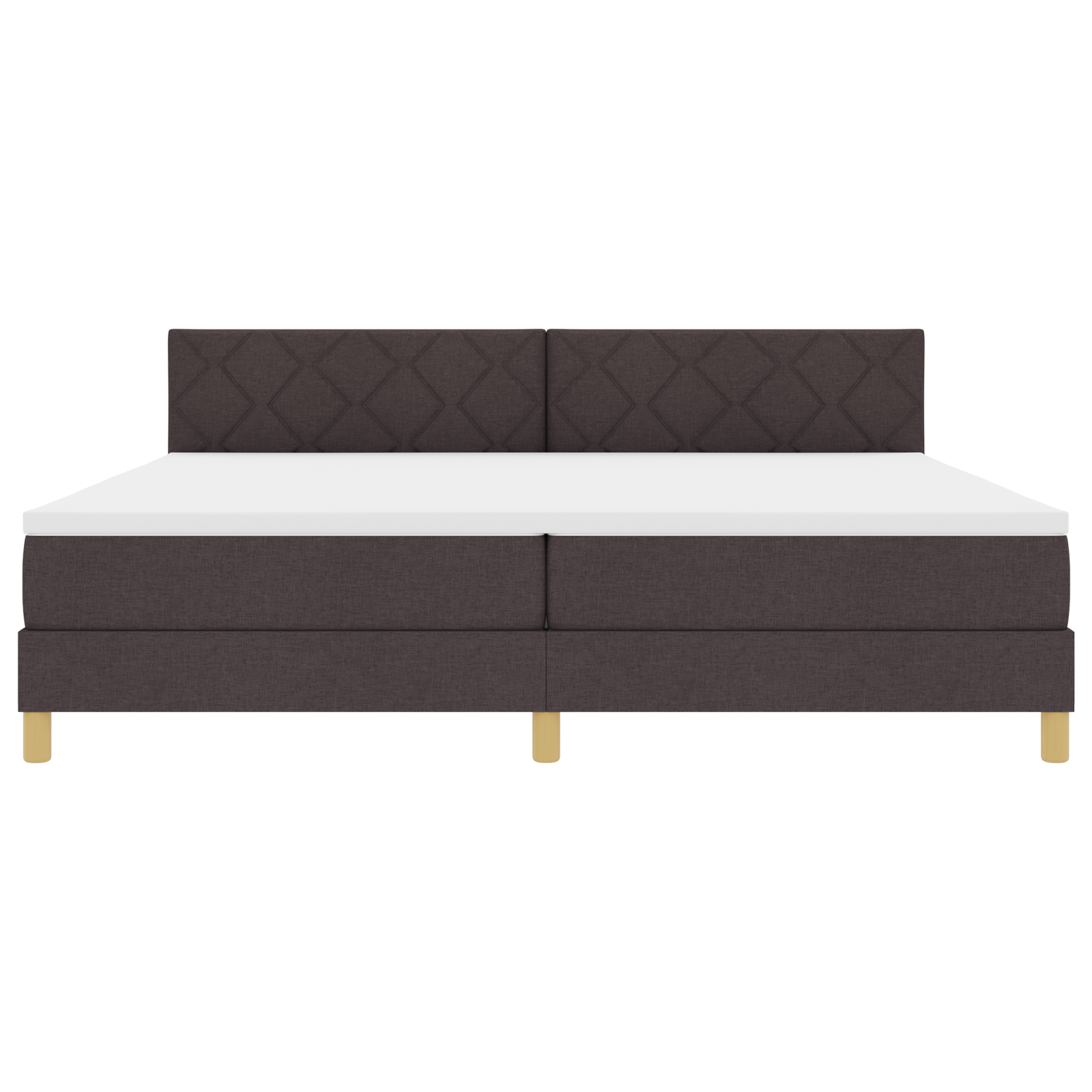 Letto con Rete e Materasso Marrone Scuro 200x200 cm Tessuto