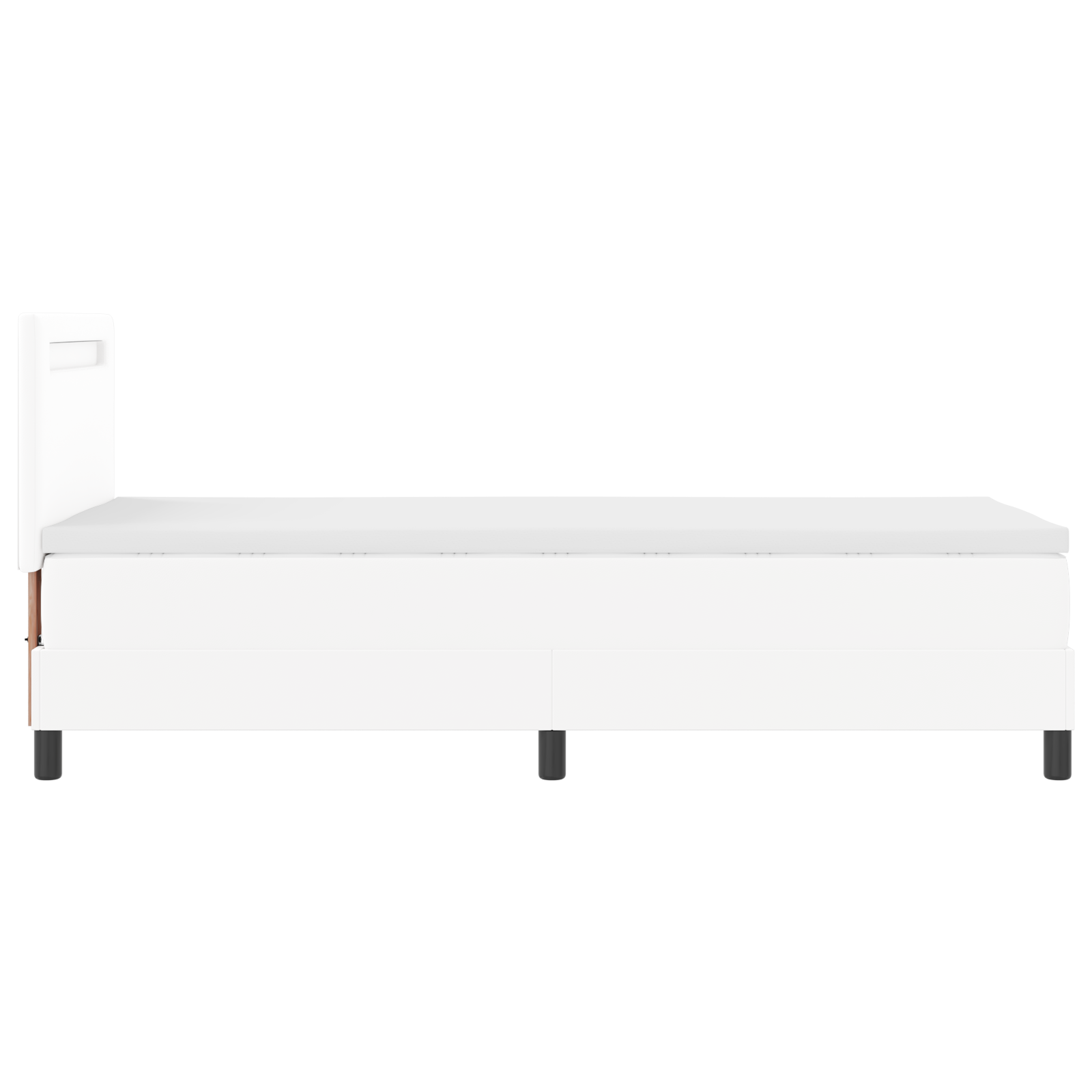 Letto Box Spring  con Materasso Bianco Singolo in Similpelle