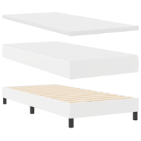 Letto con Box Spring e Materasso Bianco 90x200 cm in Similpelle