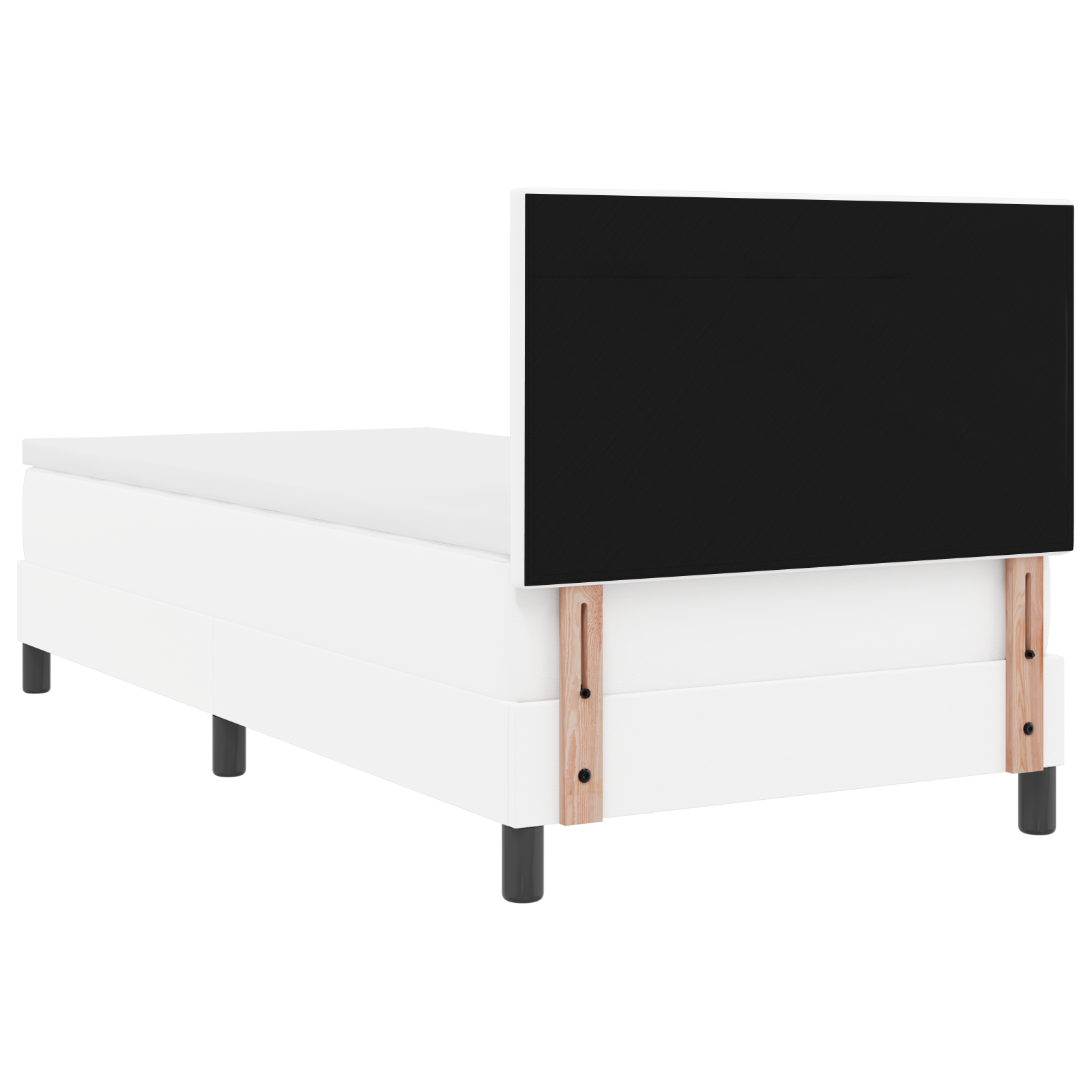 Letto con Box Spring e Materasso Bianco 90x200 cm in Similpelle