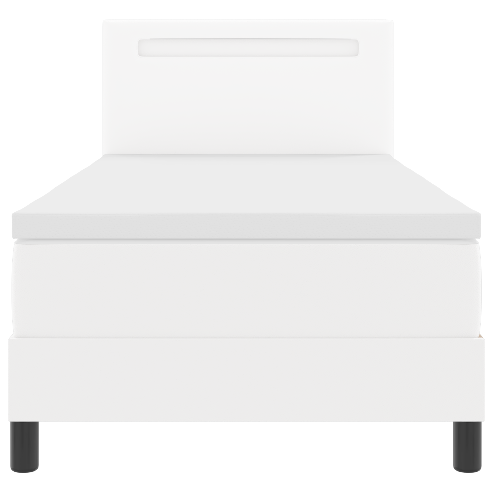 Letto con Box Spring e Materasso Bianco 90x200 cm in Similpelle