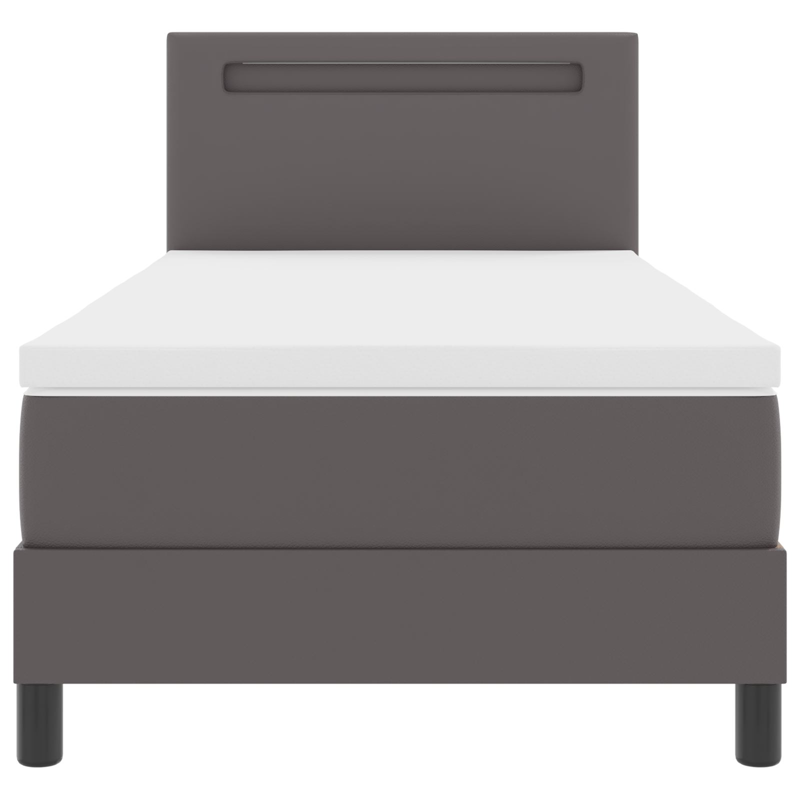 Divano con rete e materasso grigio 100x200 cm in ecopelle