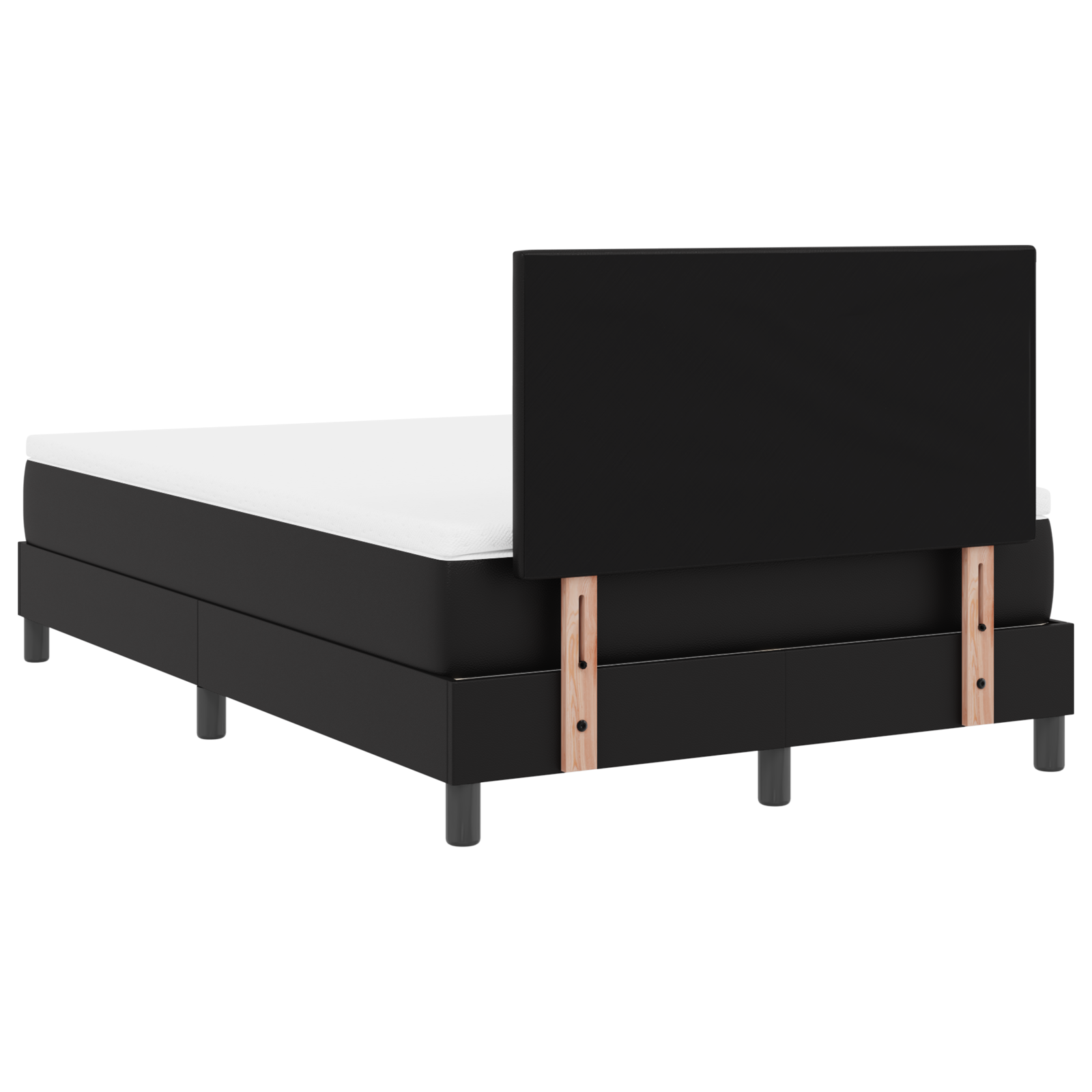 Letto Box Spring con Materasso Nero 120x200 cm in Pelle Sintetica