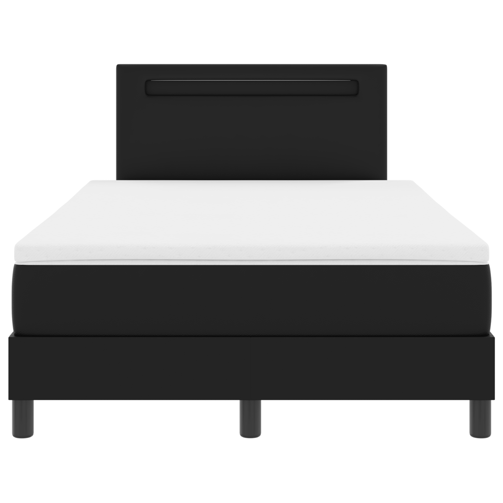 Letto Box Spring con Materasso Nero 120x200 cm in Pelle Sintetica