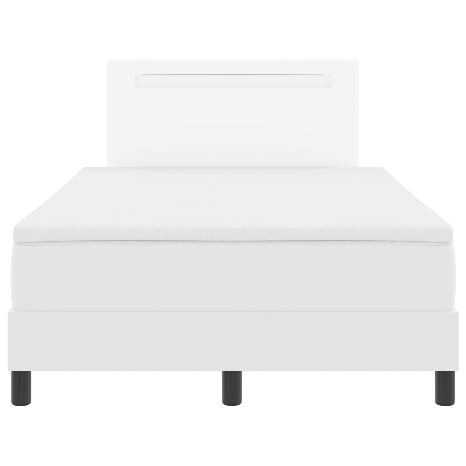 Letto con Rete a Molla e Materasso Bianco 120x200 cm in Ecopelle