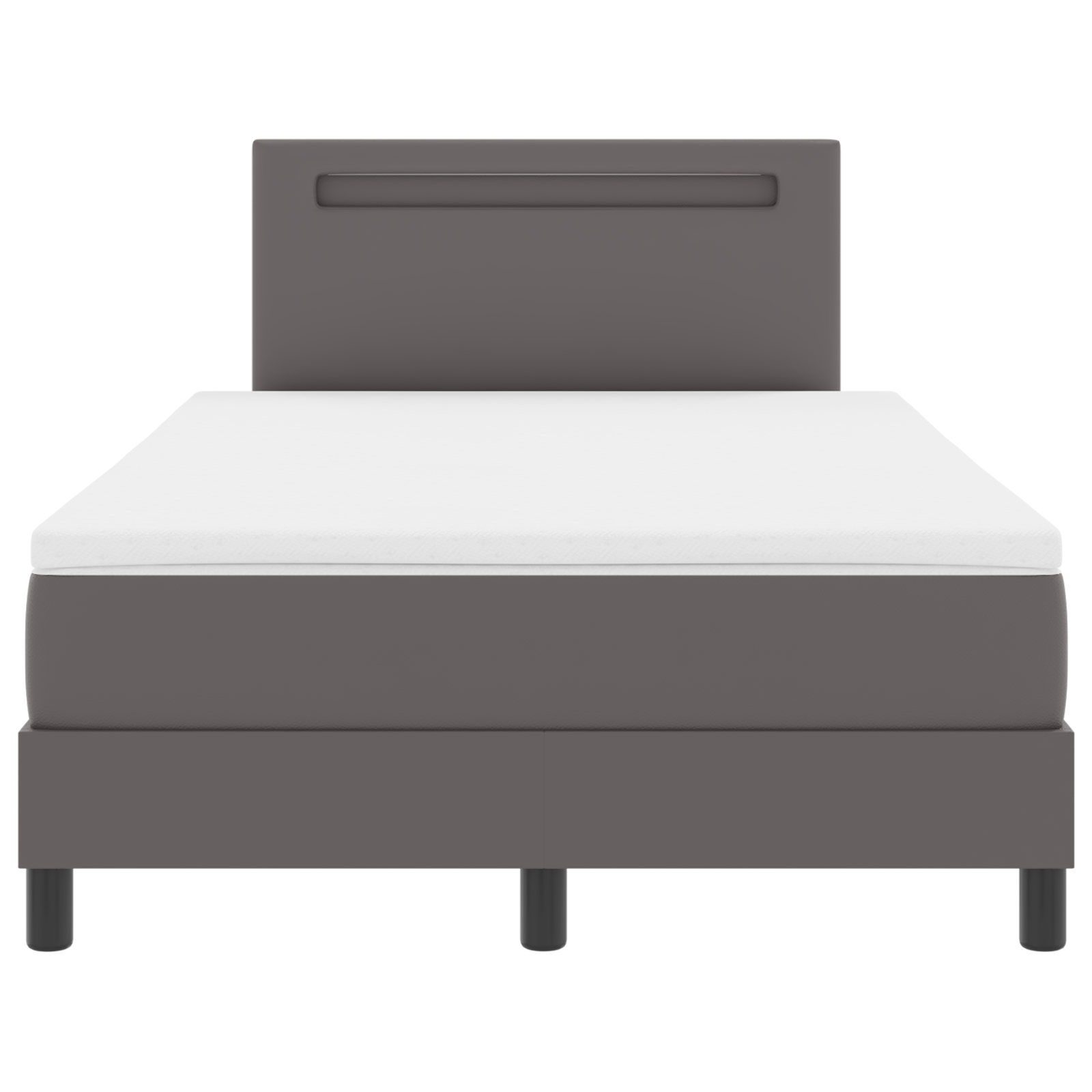 Letto Box Spring con Materasso Grigio 120x200 cm Pelle sintetica