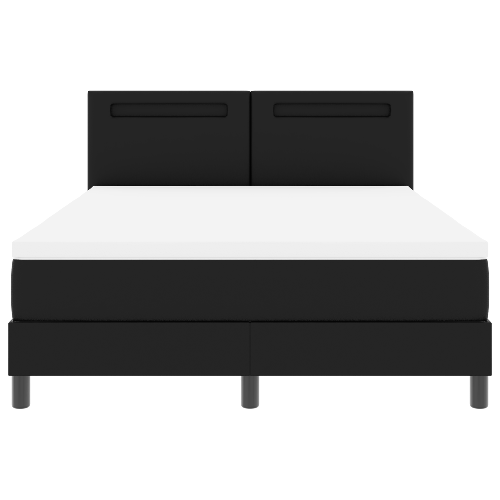 Letto a molle  con materasso nero 140x200 cm in pelle sintetica