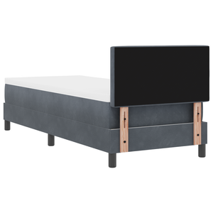 Letto con Madia e Materasso  Grigio Scuro 80x200 cm in Velluto