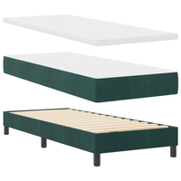 Letto a Mollecon con Materasso Verde Scuro 80x200 cm Velluto