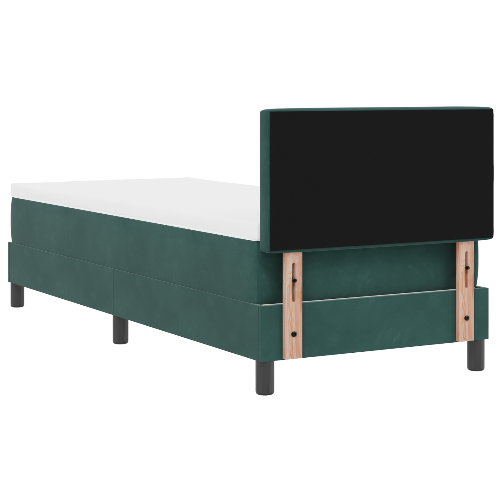 Letto a Mollecon con Materasso Verde Scuro 80x200 cm Velluto