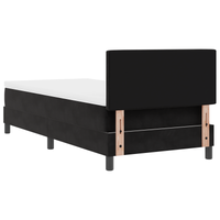 Letto Box Spring con Materasso Nero 90x200 cm in Velluto