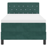 Letto Box Spring con Materasso Verde Scuro 90x200 cm Velluto
