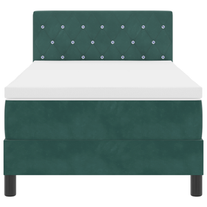 Letto Box Spring con Materasso Verde Scuro 90x200 cm Velluto
