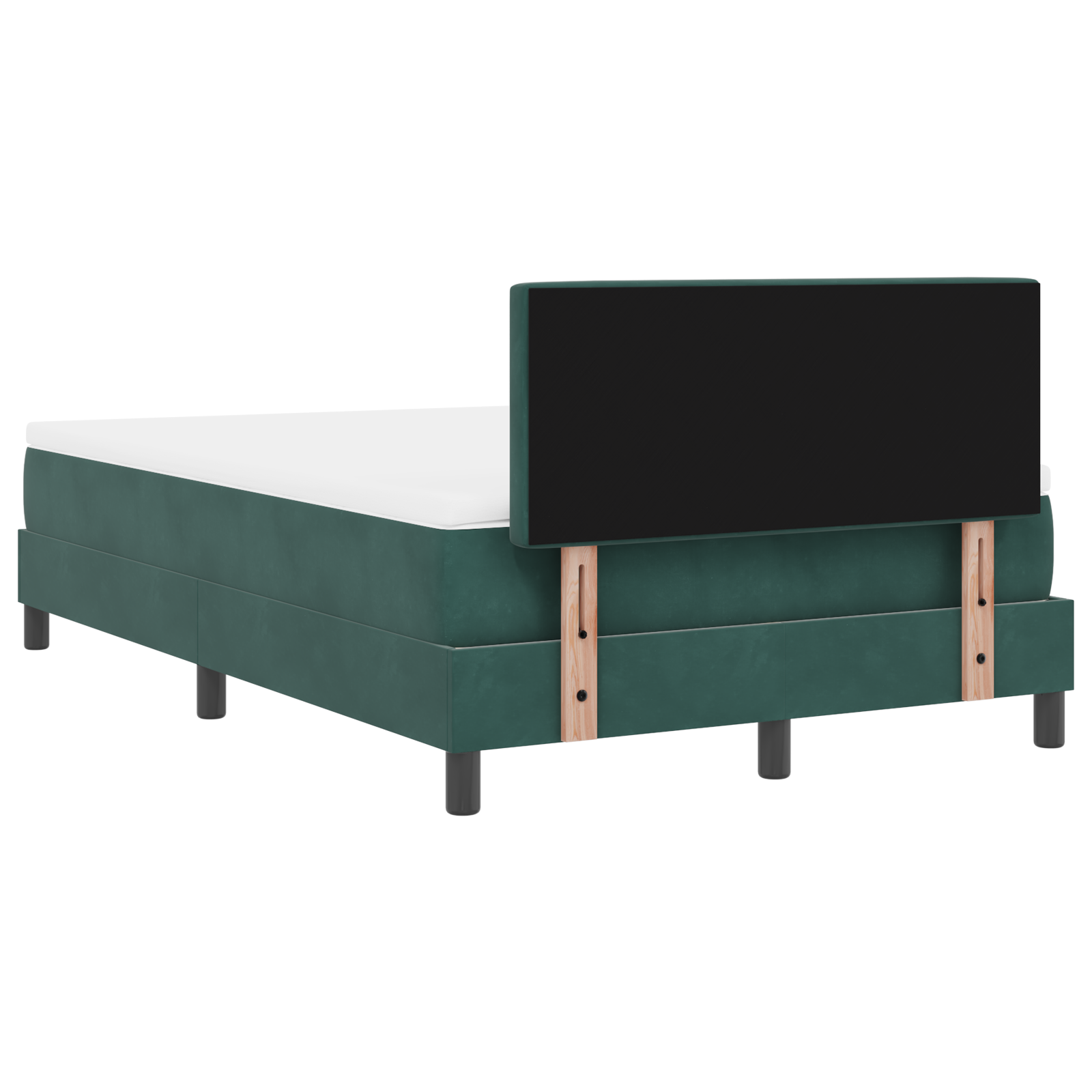 Letto Box Spring con Materasso Verde Scuro Piccolo Doppio Velluto