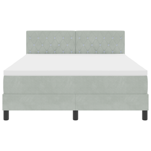 Letto Box Spring con Materasso Grigio Chiaro 140x200 cm Velluto