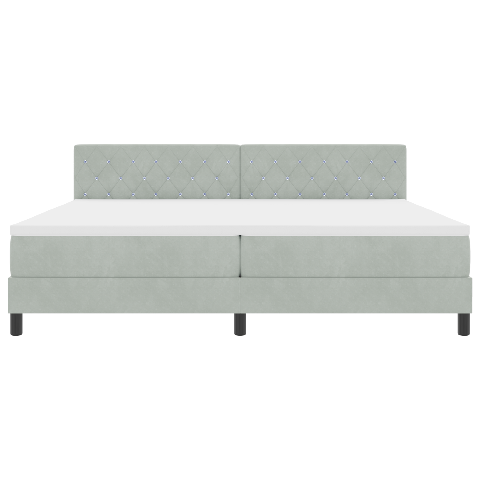 Letto Box Spring  con Materasso Grigio Chiaro 200x200 cm Velluto
