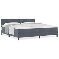 Letto a Castello con Materasso Grigio Scuro 200x200 cm Velluto