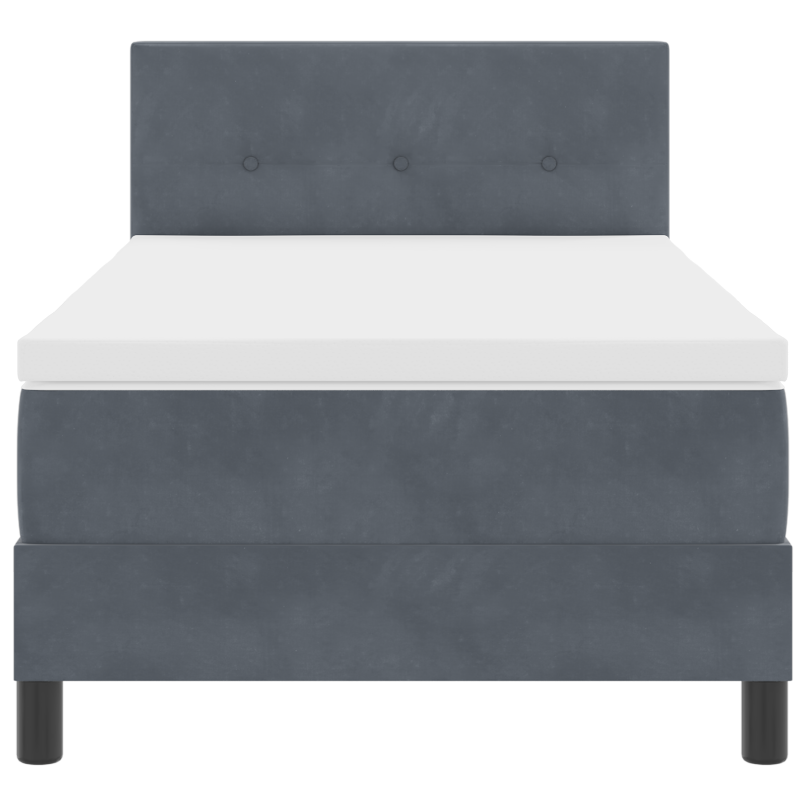 Letto Box Spring con Materasso Grigio Scuro 80x200 cm Velluto