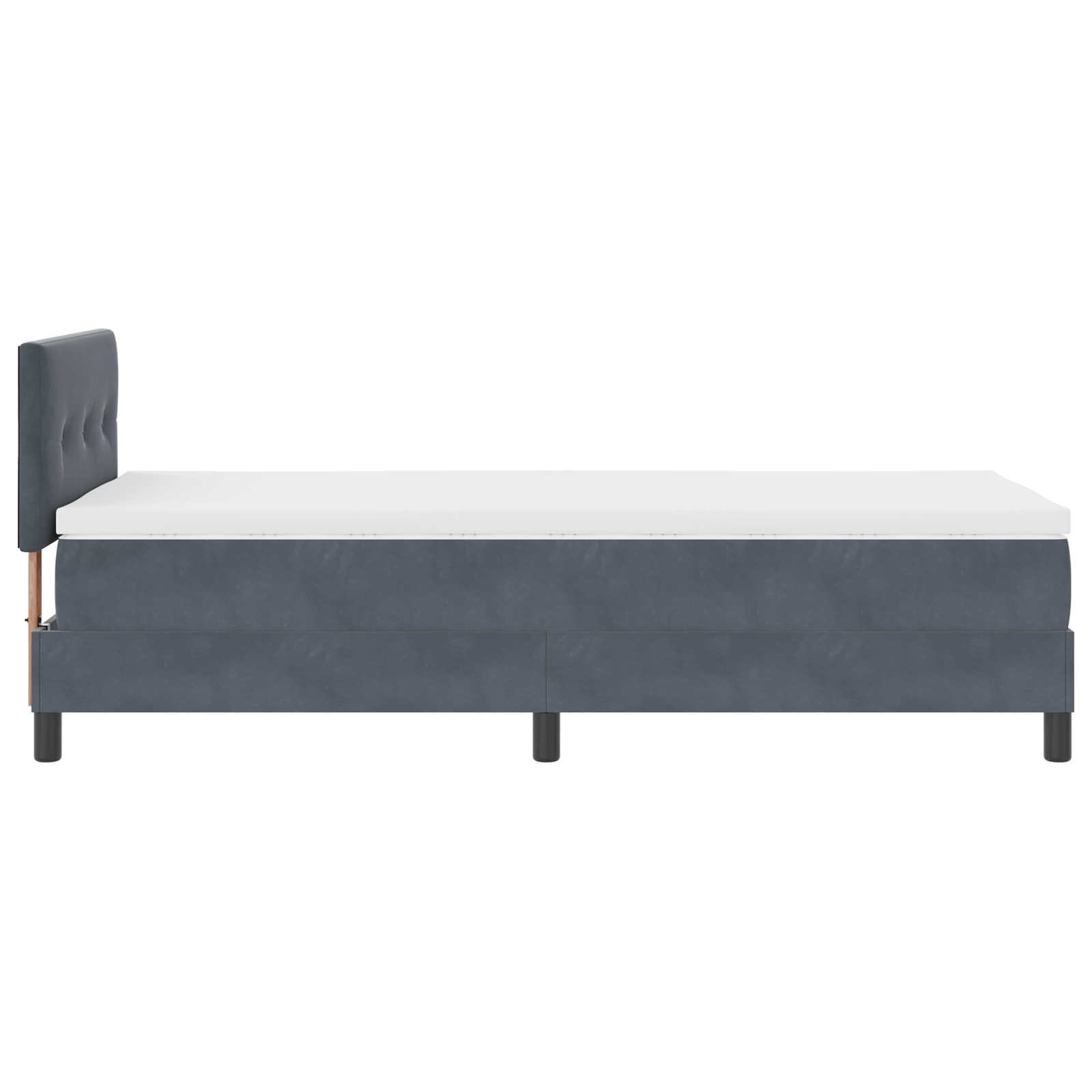 Letto Box Spring con Materasso Grigio Scuro 80x200 cm Velluto