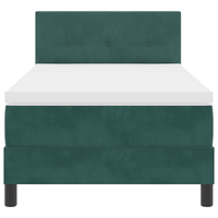 Letto Box Spring con Materasso Verde Scuro 80x200 cm Velluto