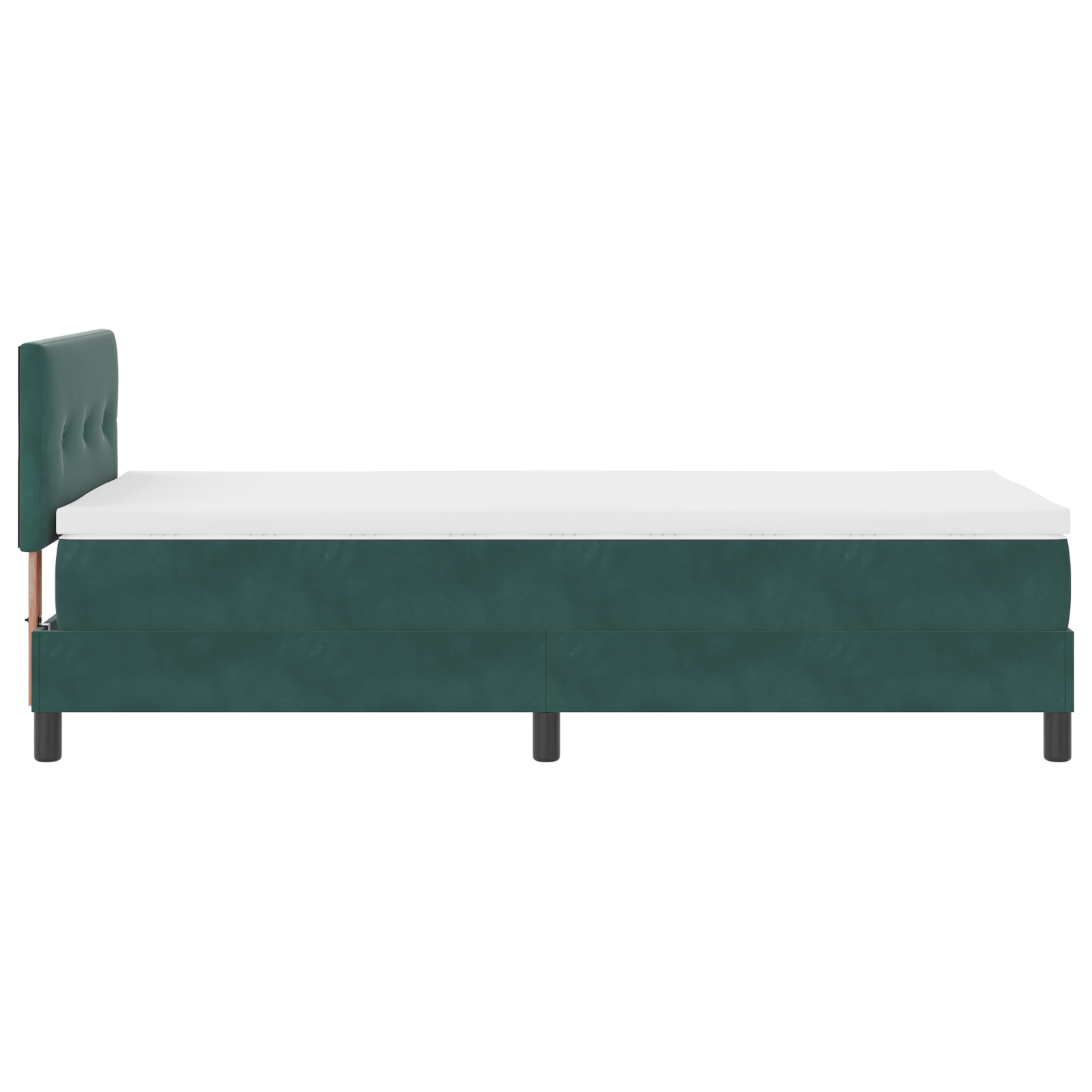Letto con Sommier e Materasso Verde Scuro 90x200 cm Velluto