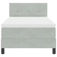 Letto a Molle con Materasso Grigio Chiaro 100x200 cm Velluto