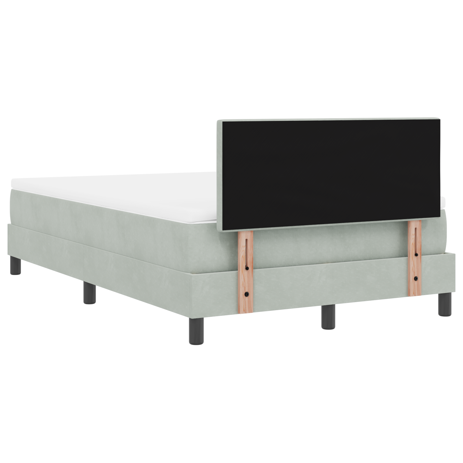 Letto a Molle con Materasso  Grigio Chiaro 120x200 cm Velluto