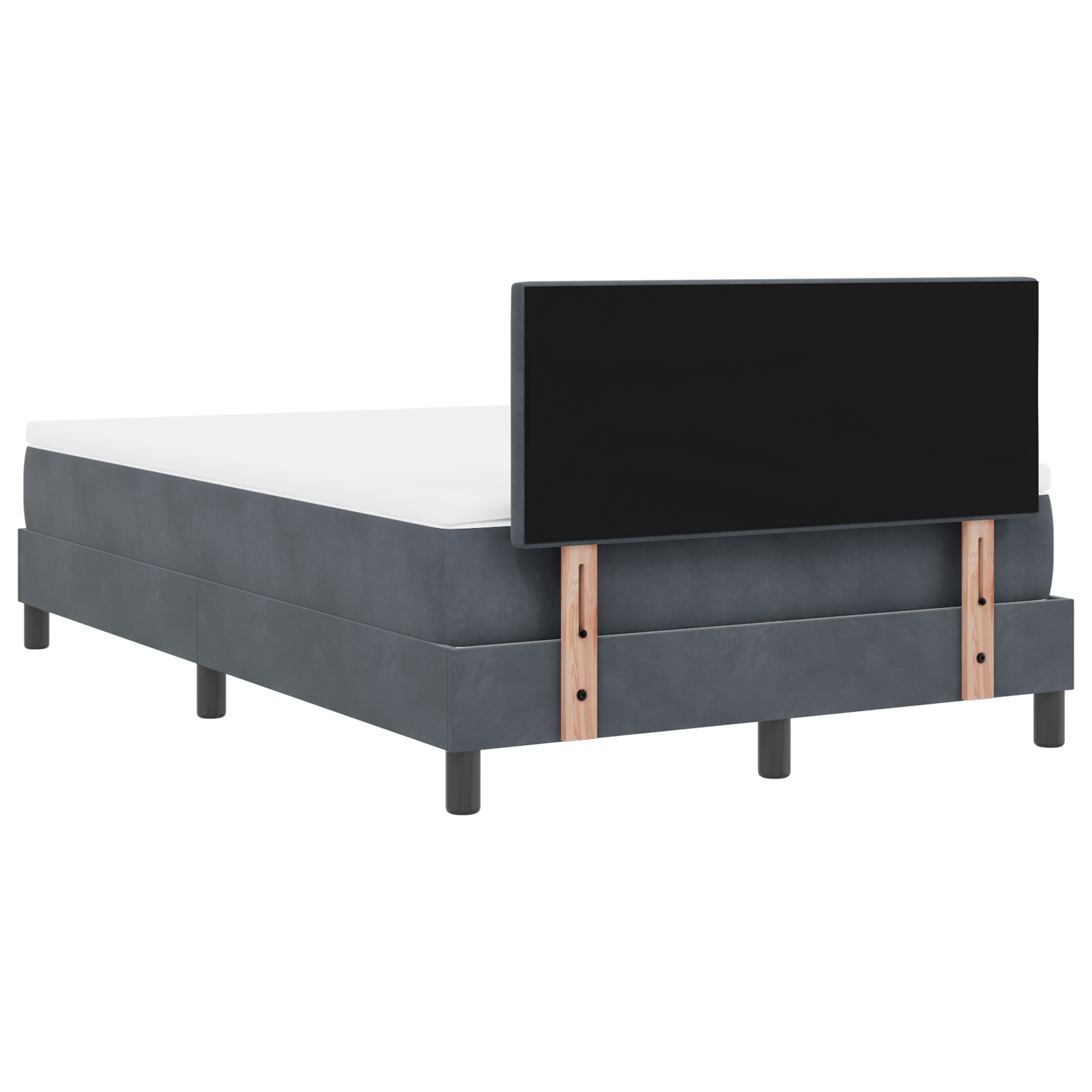 Letto Box Spring con Materasso Grigio Scuro 120x200 cm Velluto
