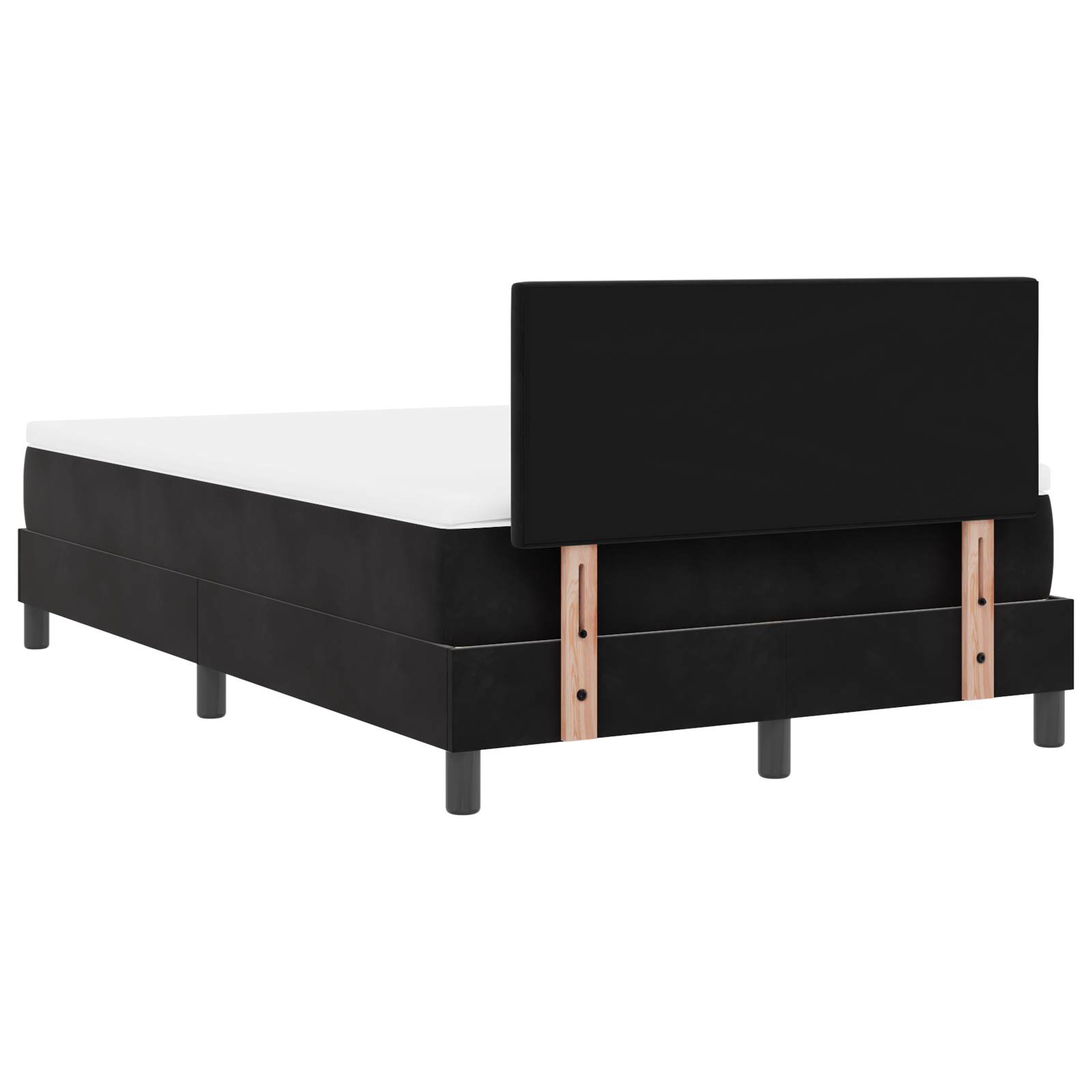 Letto a Molle con Materasso Nero 120x200 cm Velluto