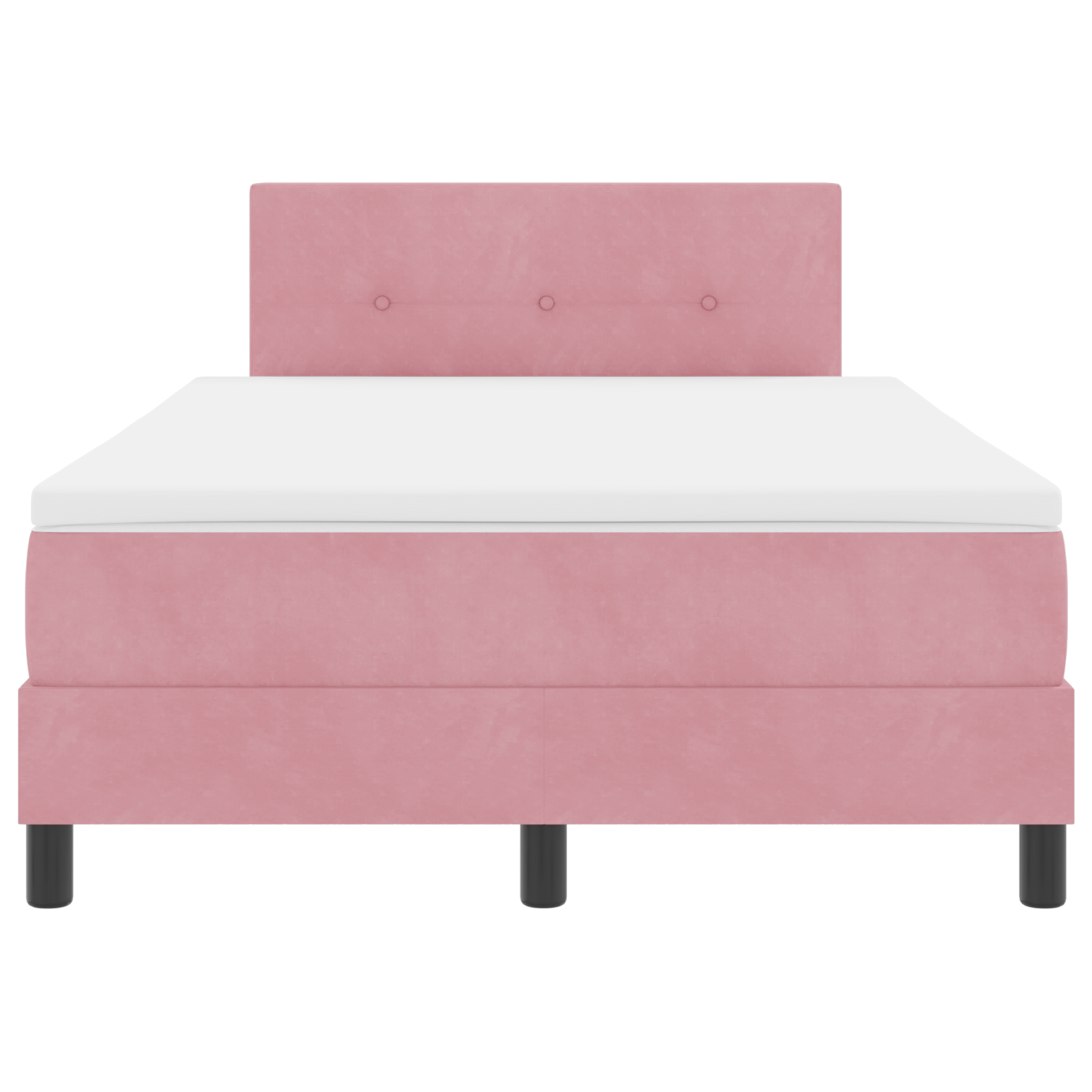Letto a pediera  con materasso Rosa 120x200 cm Velluto