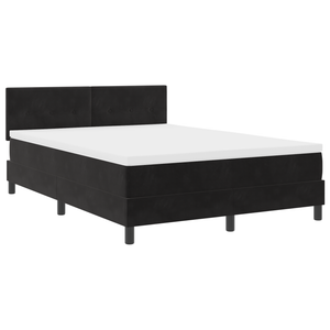 Letto a Box con Materasso Nero 140x190 cm Velluto