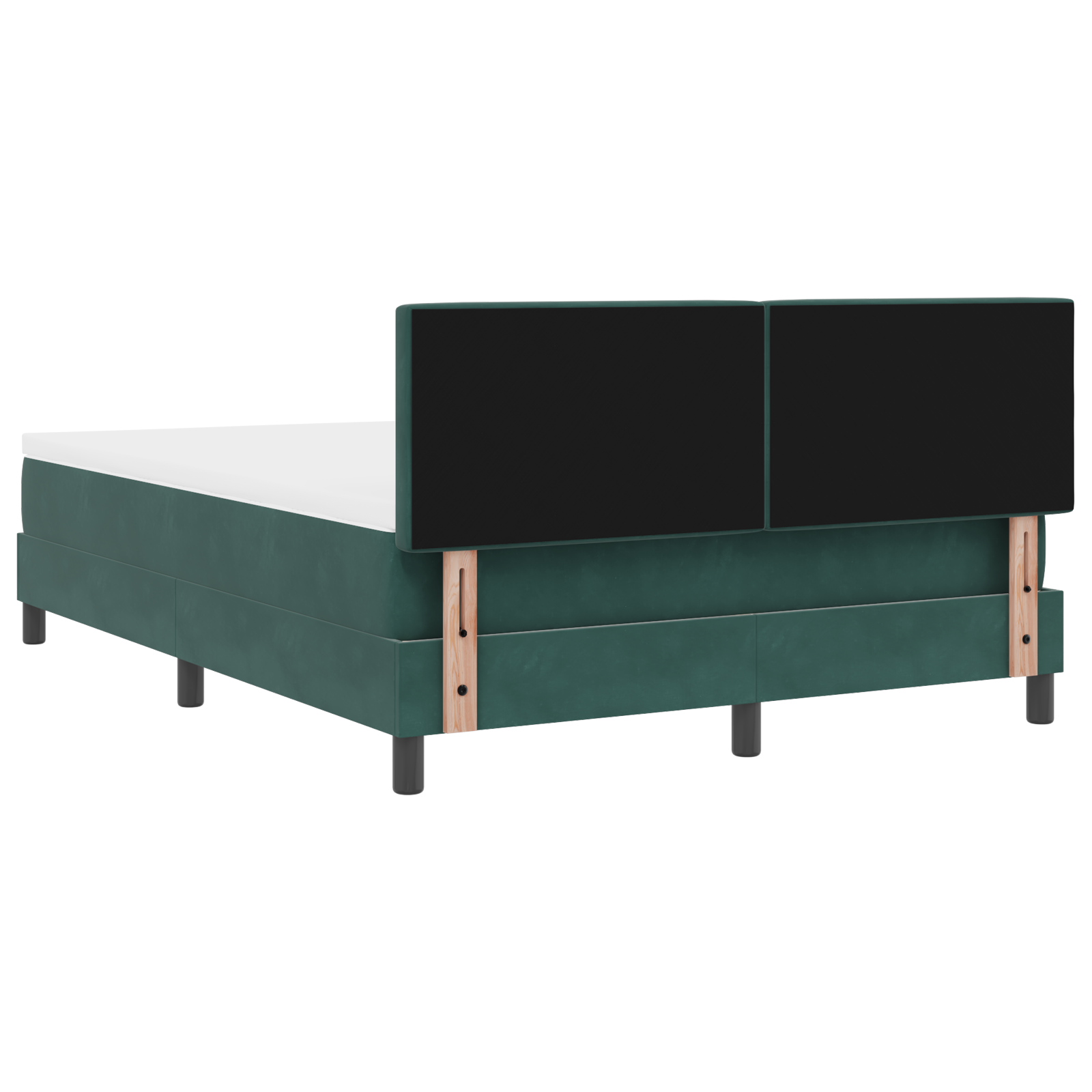 Letto Box Spring con materasso verde scuro 140x190 cm in velluto
