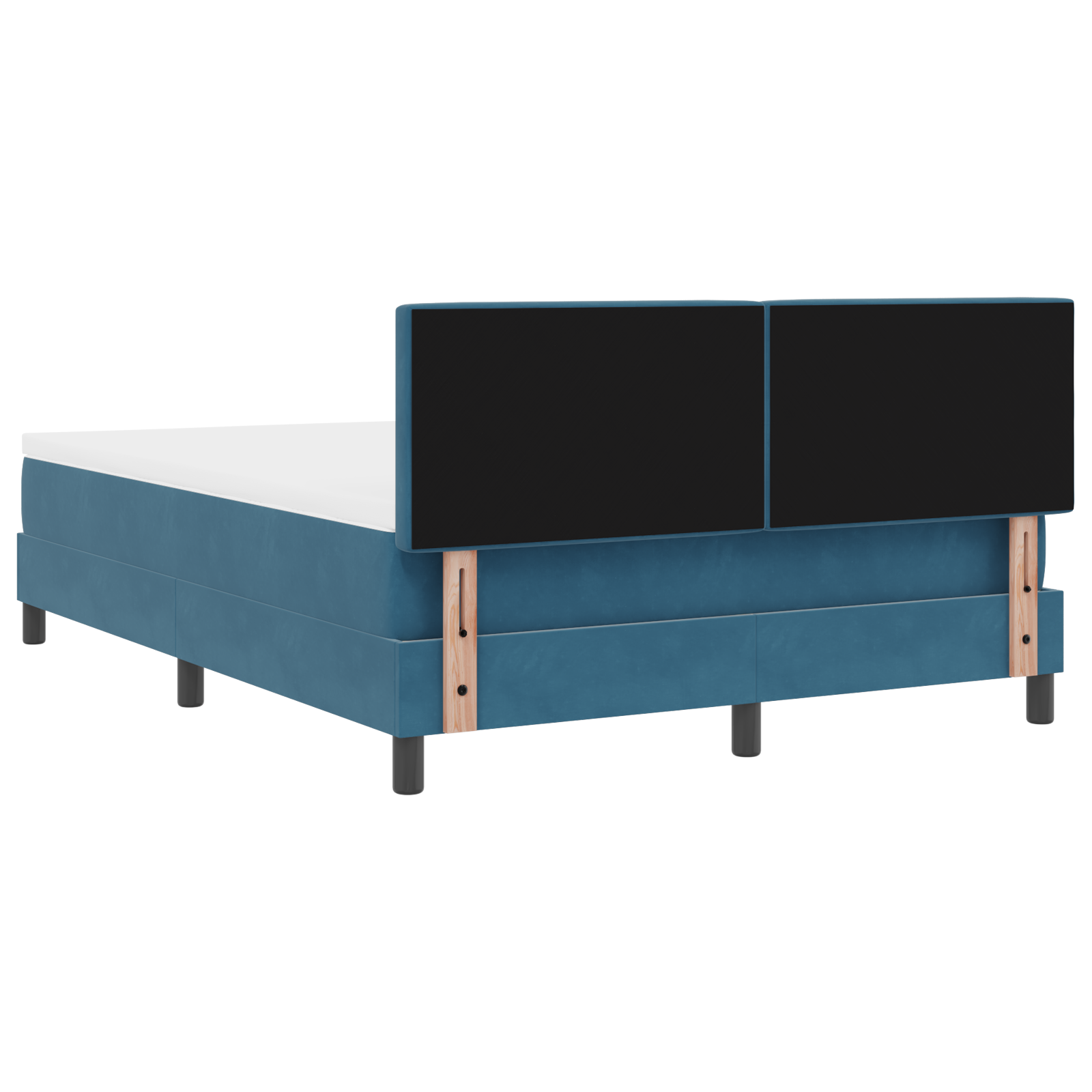 Letto a box con materasso Blu scuro 140x190 cm Velluto