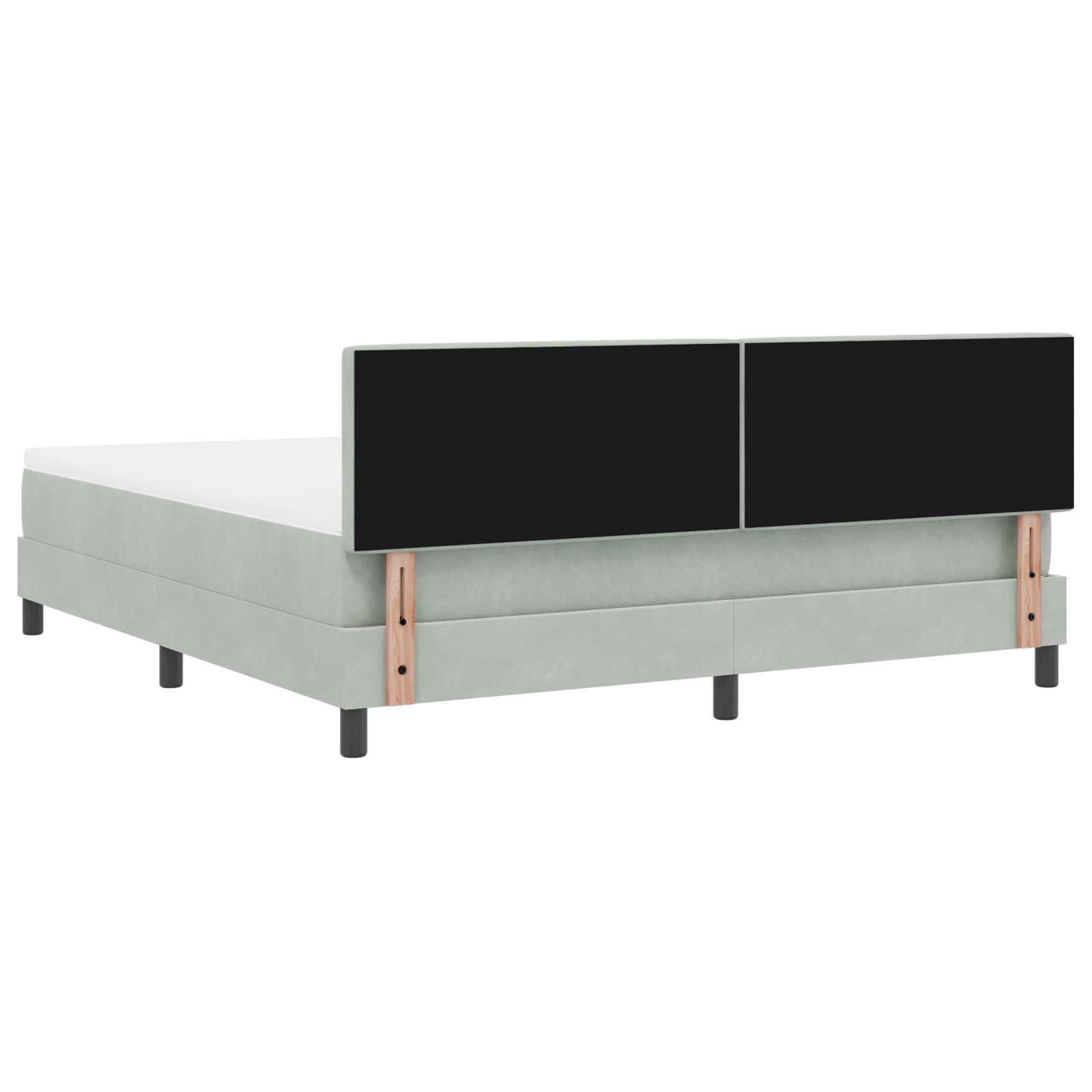 Letto Box Spring con Materasso Grigio Chiaro Super King in Velluto