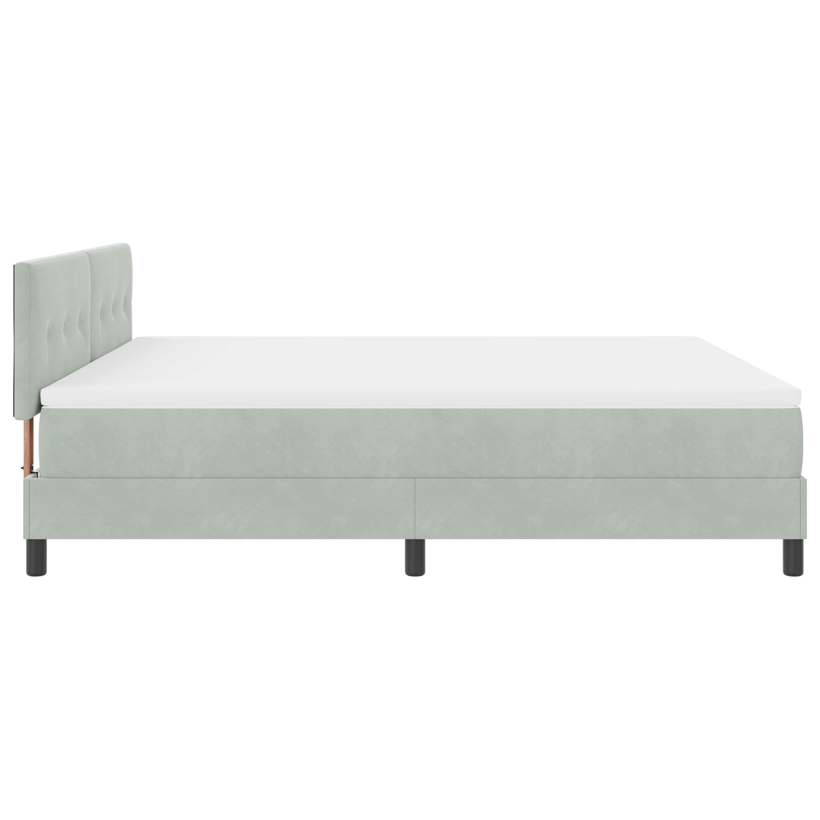 Letto Box Spring con Materasso Grigio Chiaro Super King in Velluto