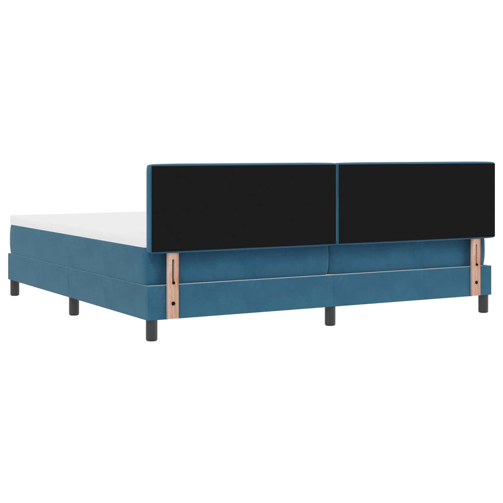 Letto Box Spring  con Materasso Blu Scuro 200x200 cm Velluto
