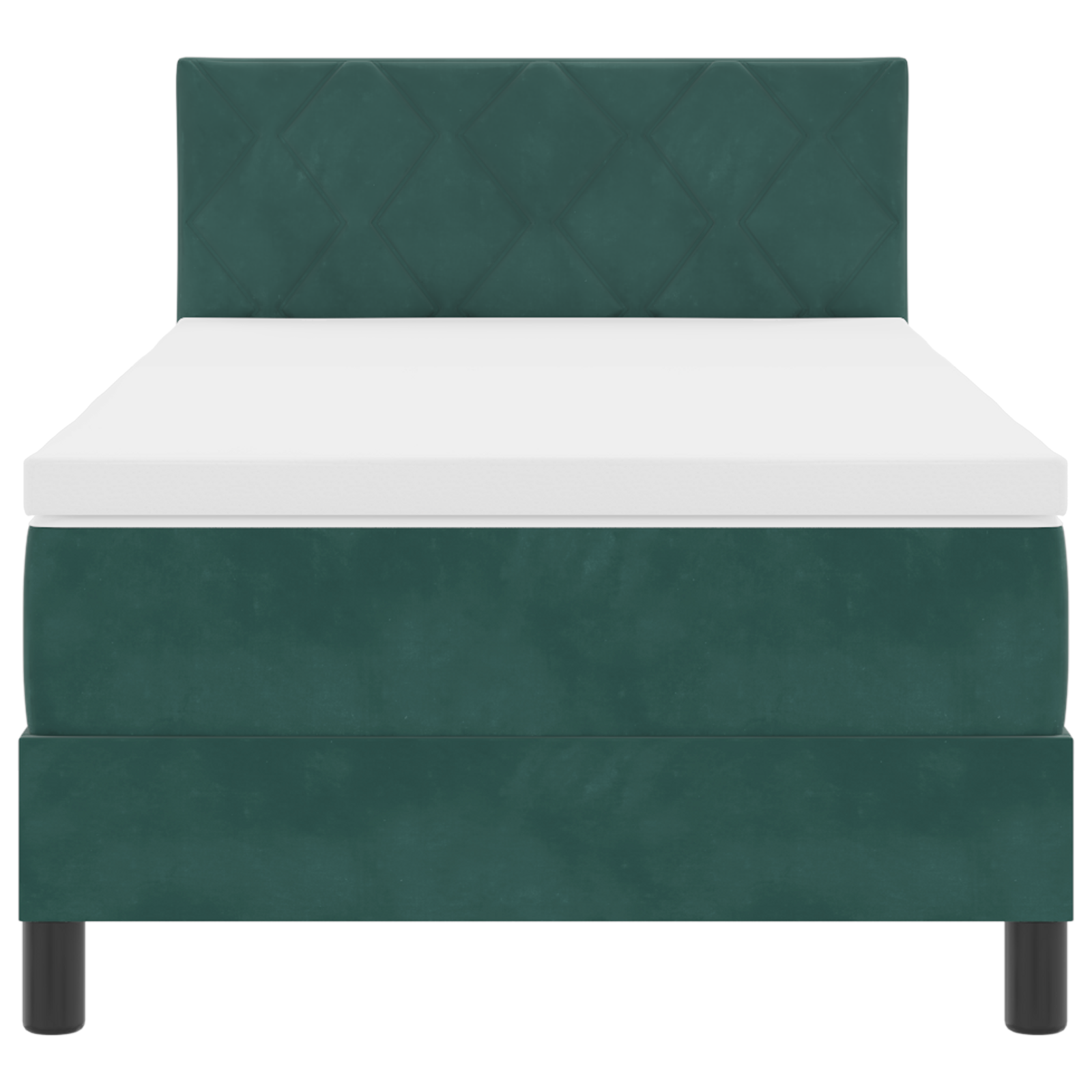 Letto Contenitore con Materasso Verde Scuro Singolo in Velluto