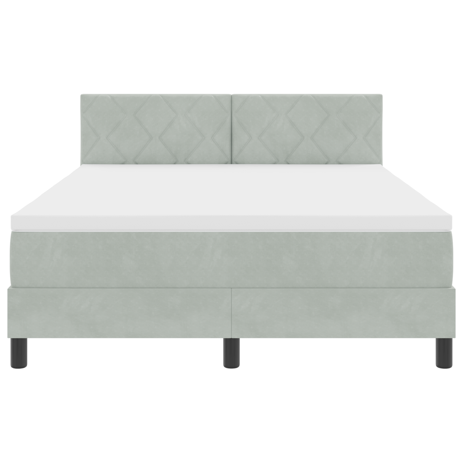 Letto Box Spring con Materasso Grigio Chiaro 140x190 cm Velluto
