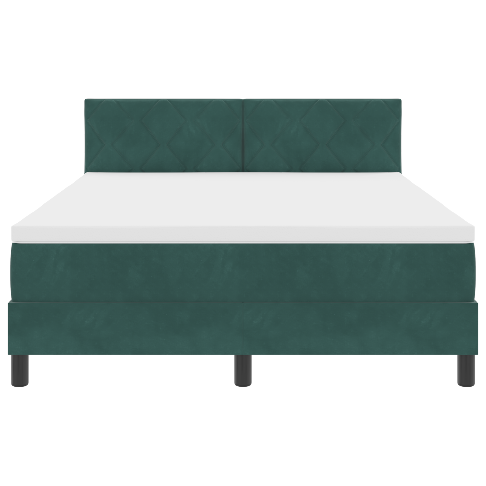 letto con boxspring e materasso  verde scuro 160x200 cm velluto