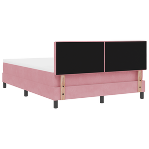 Letto Box Spring con Materasso Rosa 160x200 cm Velluto