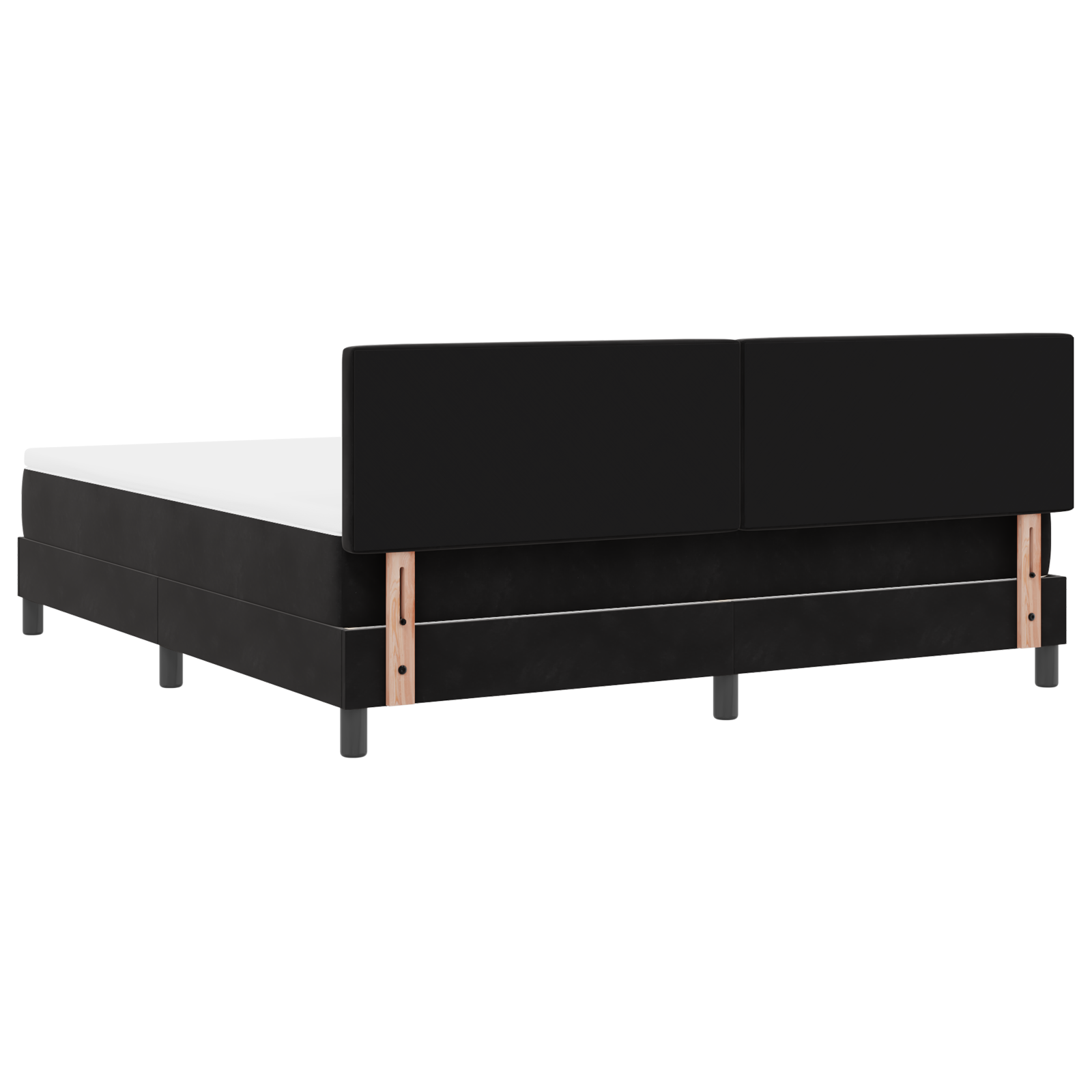 Letto Box Spring con Materasso Nero Super King in Velluto