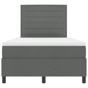 Letto Box Spring con Materasso Grigio Scuro Matrimoniale in Tessuto