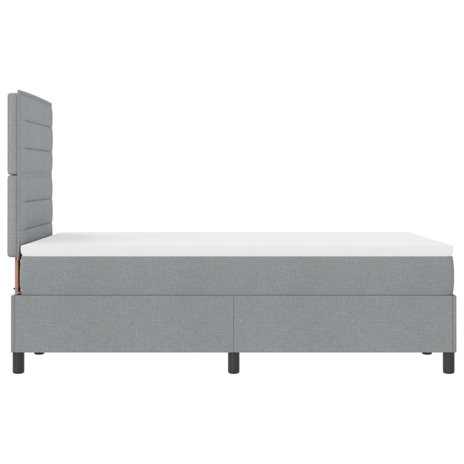 Letto con Box Spring e Materasso Grigio Chiaro 120x200 cm Tessuto