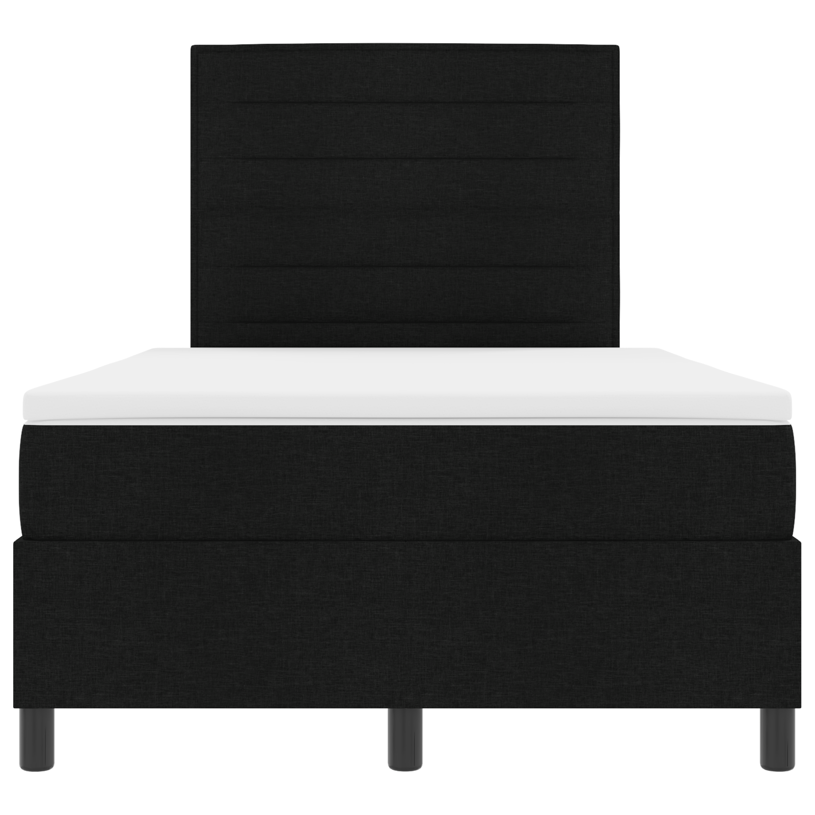 Letto a Molle con Materasso Nero 120x200 cm Tessuto