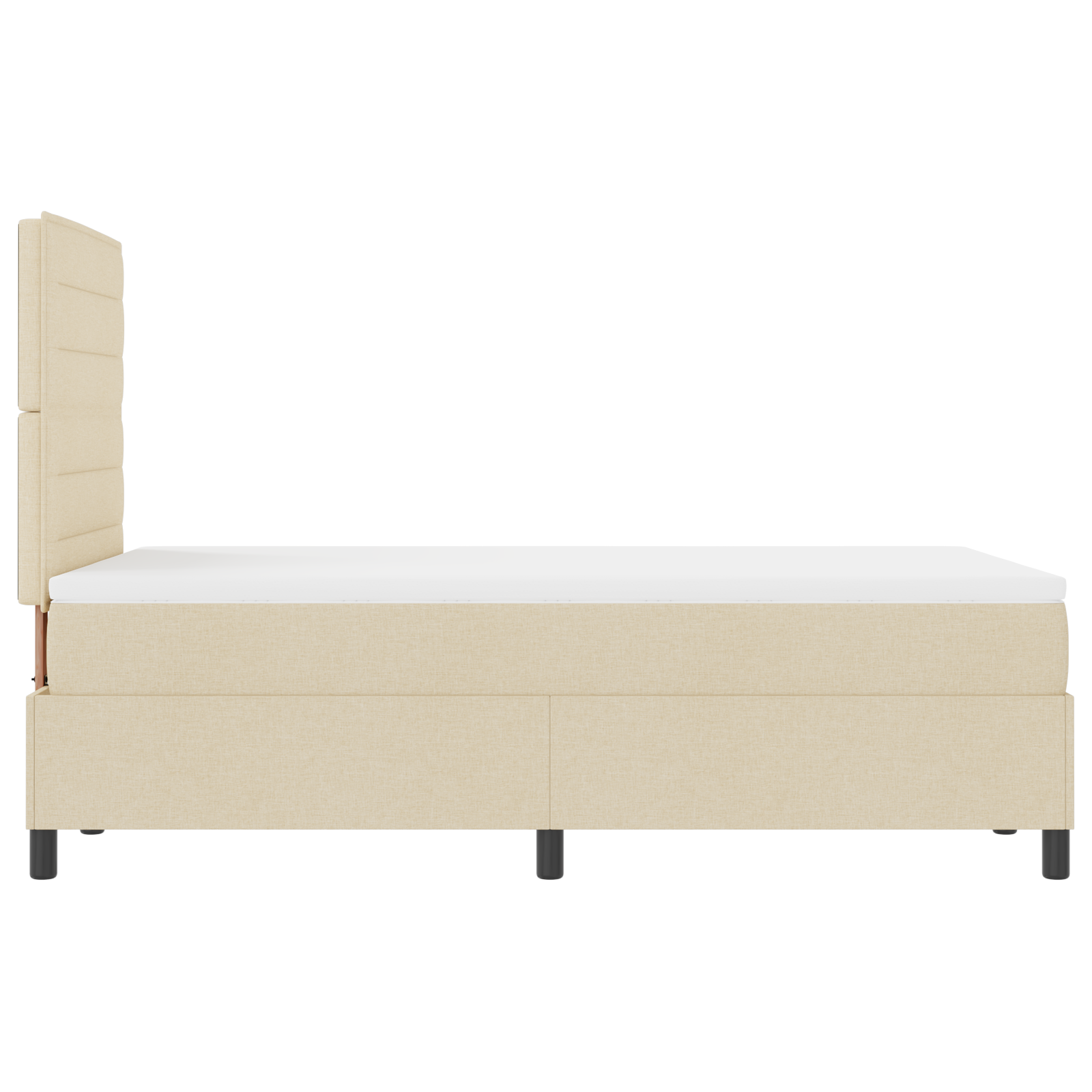 Letto a Box Spring con Materasso Crema 120x200 cm Tessuto