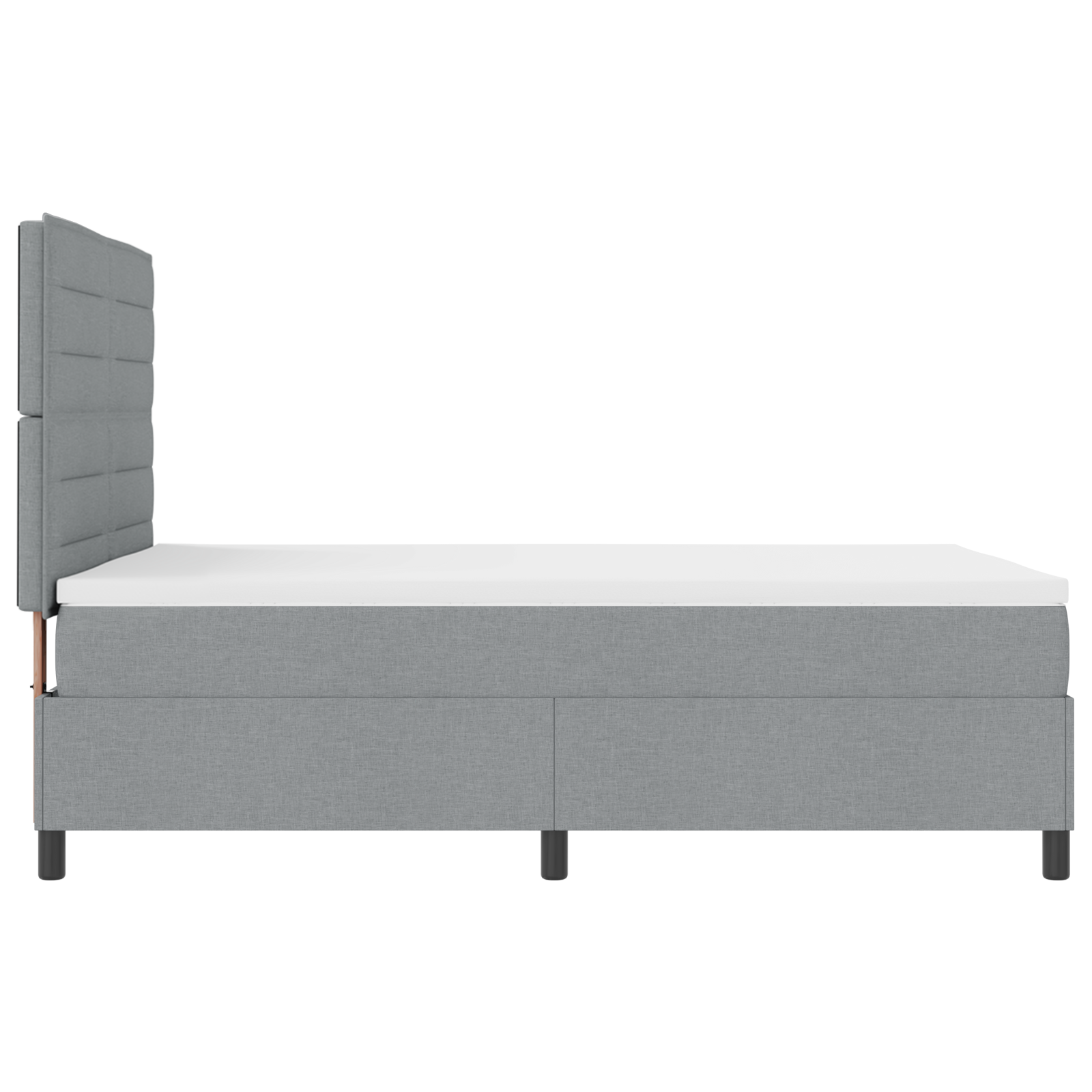 Letto con rete a molle grigio chiaro 140x200 cm tessuto