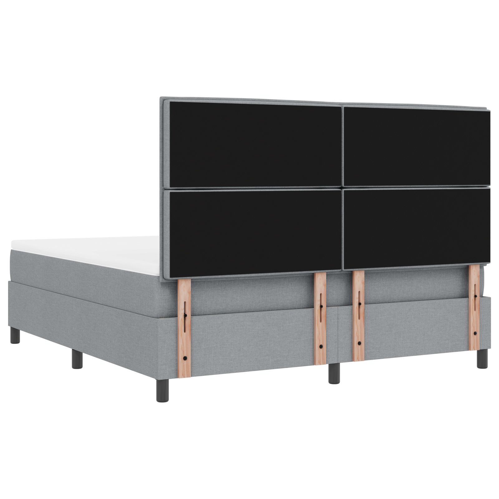 Letto Box Spring con Materasso Grigio Chiaro Super King Tessuto
