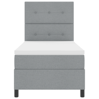 Letto a Molle con Materasso Grigio Chiaro Singolo in Tessuto