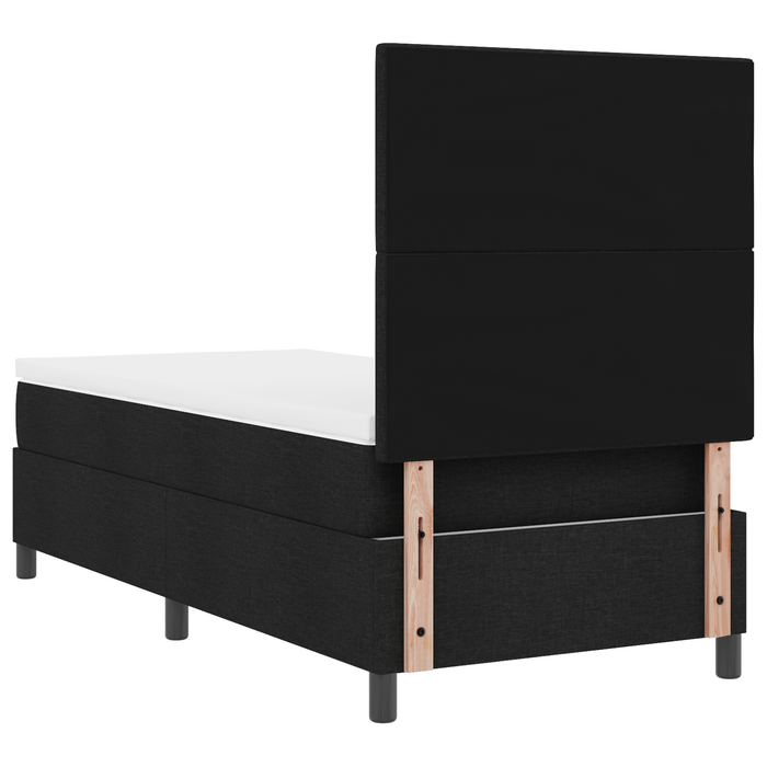 Letto con Box Spring Nero 90x200 cm Tessuto
